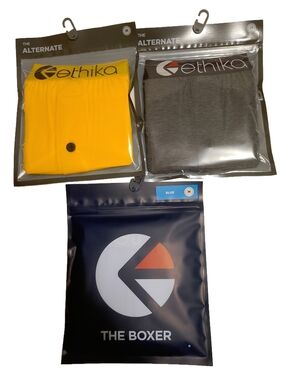 Ethika Men’s Staple Boxer Brief 3-Pack Size M NEW Yellow Blue Gray Sold Out NWT
